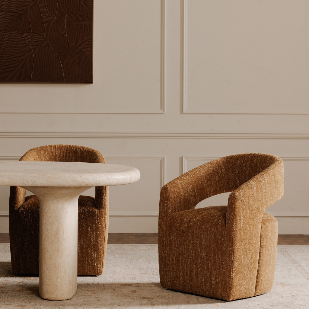 Barrow Rolling Dining Chair Amber Glow | The Nest Furnishings